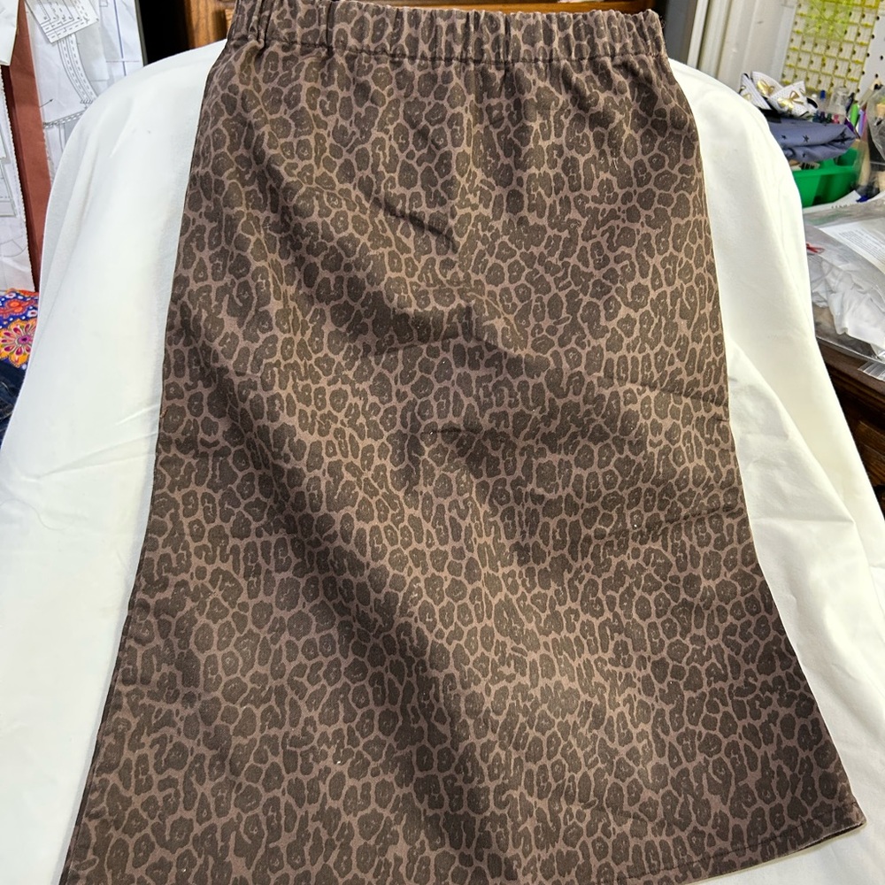 Leopard print A-Line Midi Skirt for Casual Wear
